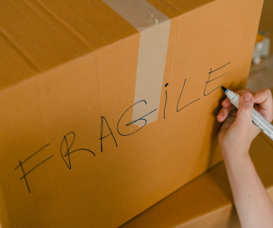 box with the word fragile written on it