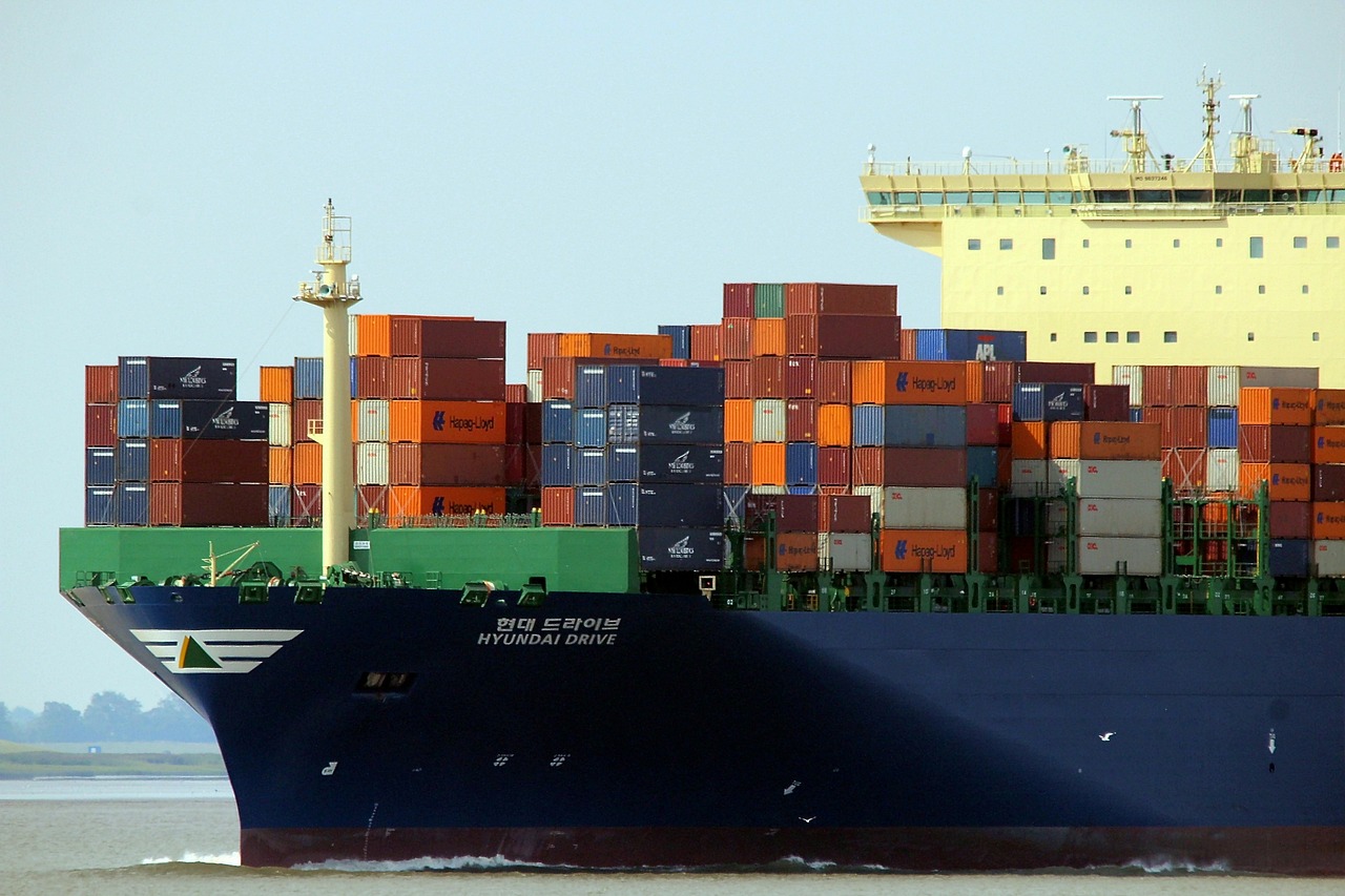 storage containers on a ship